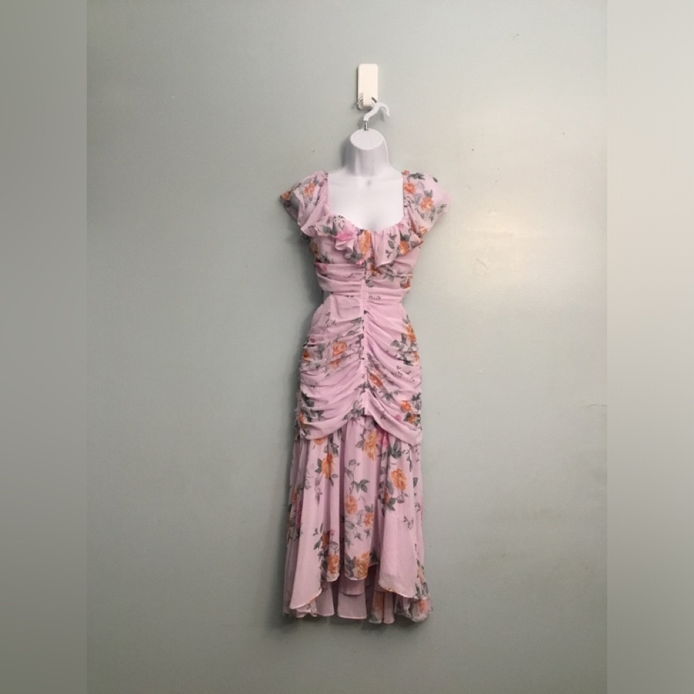 Astr Pink Floral Chiffon Dress - Picture 8 of 14